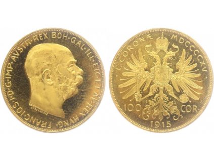 100 Koruna 1915 - podpis ST. SCHWARTZ, stará ražba