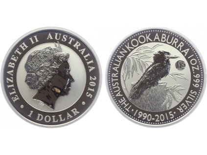 46749 1 dollar 2015 kookaburra ag 0 999 31 10 g 1 oz proof