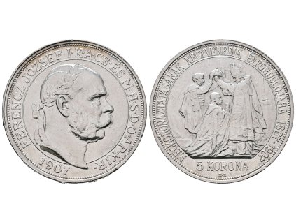 5 Koruna 1907 KB - korunovační