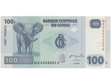 Kongo Dem. Republika, 100 Francs 2007, tisk G&D, P.99