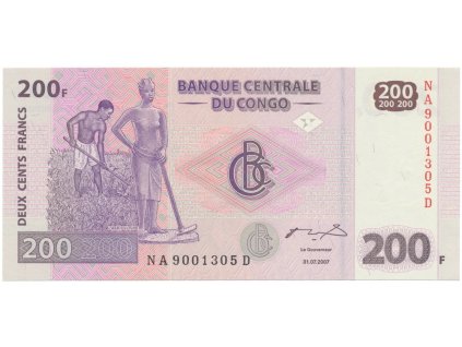 47202 47202 kongo dem republika 200 francs 2007 tisk g d p 100