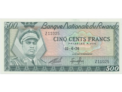 Rwanda, 500 Francs 1974, P.11