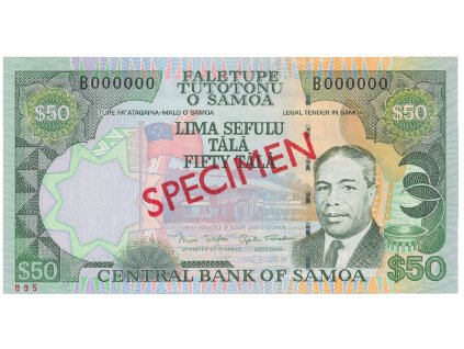 Samoa, 50 Tala (2006), bankovní vzor, B 000000, přetisk SPECIMEN, P.36s