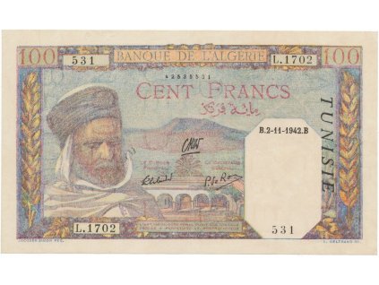 Alžírsko, 100 Francs 1942, P.85