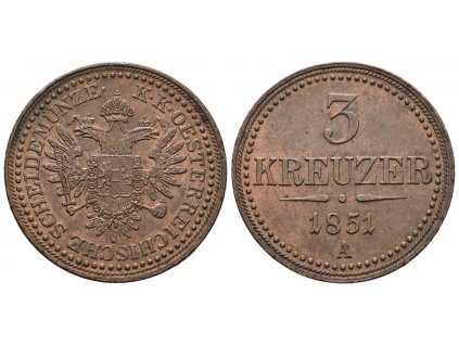 3 Krejcar 1851 A