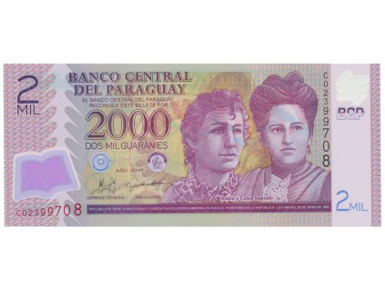 Paraguay, 2000 Guaranies 2011, plastová, P.228c