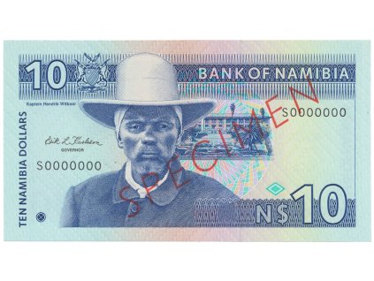 48760 48760 48760 namibie 10 namibia dollars 1993 bankovni vzor s 0000000 p 1s