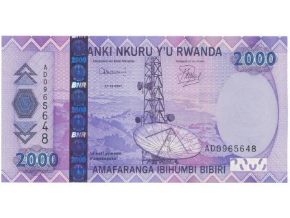 Rwanda, 2000 Francs 2007, P.36a