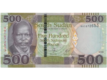 Súdán Jižní, 500 Sudanese Pounds 2018, P.16a