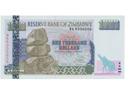 Zimbabwe, 1000 Dollars 2003, P.12