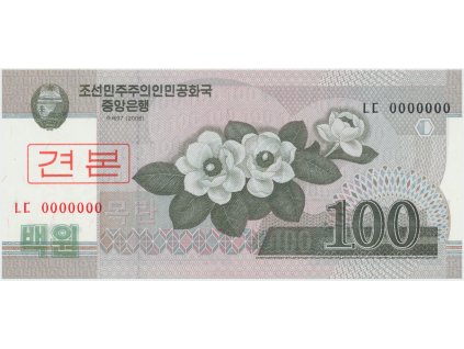 Severní Korea, 100 Won 2008, anulát - SPECIMEN, P.61s