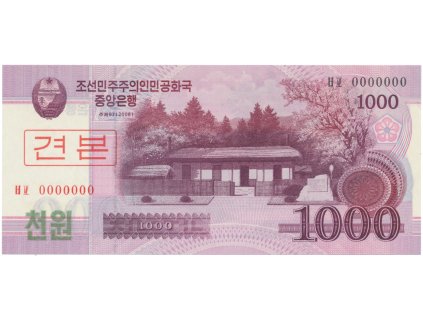 49312 severni korea 1000 won 2008 anulat specimen p 64s