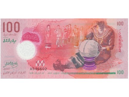 Maledivy, 100 Rufiyaa 2015, plastová, P.29a
