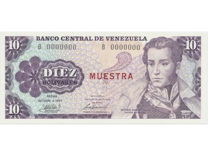 49822 49822 49822 venezuela 10 bolivares 1981 anulat muestra p 60s