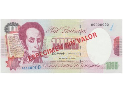 49876 49876 venezuela 1000 bolivares 1998 anulat especimen sin valor p 76cs