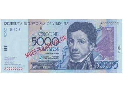 49906 49906 49906 venezuela 5000 bolivares 2000 anulat muestra sin valor p 84as