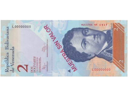 Venezuela, 2 Bolivares 2012, anulát - MUESTRA SIN VALOR, P.88cs