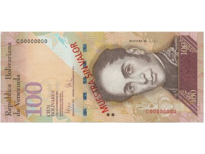 49966 49966 venezuela 100 bolivares 2009 anulat muestra sin valor p 93cs