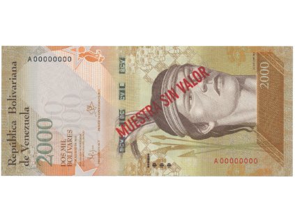 49987 49987 49987 venezuela 2000 bolivares 2016 anulat muestra sin valor p 96as