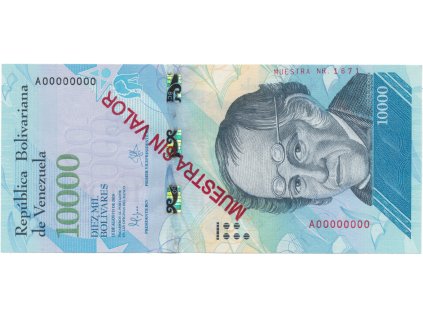Venezuela, 10.000 Bolivares 2016, anulát - MUESTRA SIN VALOR, P.98as