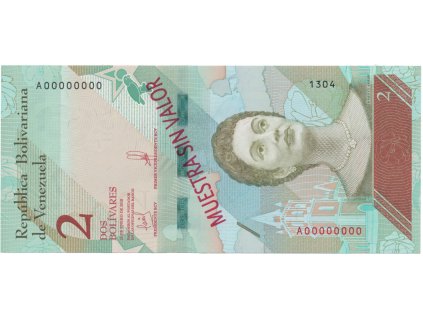 Venezuela, 2 Bolivares 2018, anulát - MUESTRA SIN VALOR, P.101as