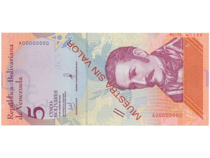 50008 50008 venezuela 5 bolivares 2018 anulat muestra sin valor p 102as