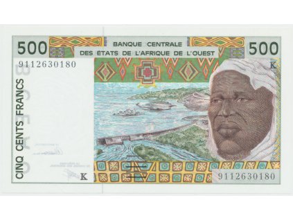 Západoafrické státy, 500 Francs 1991, K - Senegal, P.710Ka