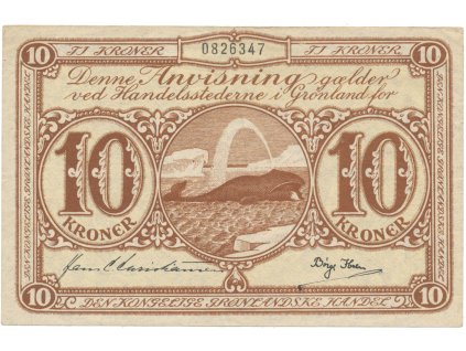 Grónsko, 10 Kroner (1953-1967), P.19a