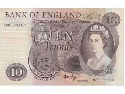 Velká Británie, 10 Pounds (1970~1975), Page, náhradní série M 08, P.376r