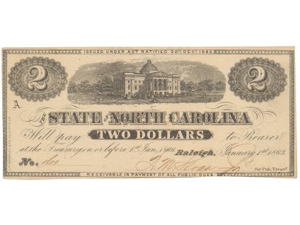 50326 50326 usa north carolina 2 dollars 1 1 1863