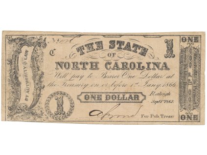 USA, North Carolina, 1 Dollar 1. 9. 1862