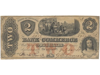 USA, Georgia, Savannah, The Bank of Commerce, 2 Dollars 20. 7. 1861
