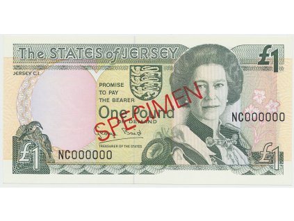 50419 jersey 1 pound 2000 bankovni vzor pretisk specimen p 26as