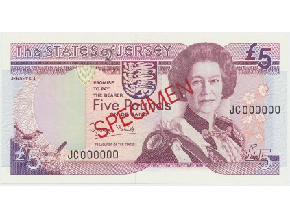 50425 jersey 5 pounds 2000 bankovni vzor pretisk specimen p 27s