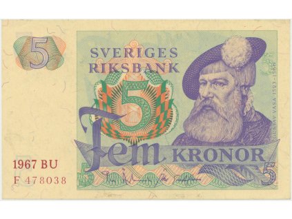 50455 svedsko 5 kronor 1967 p 51a