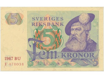 Švédsko, 5 Kronor 1967, P.51a