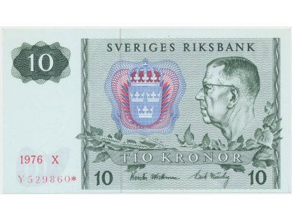 50458 50458 50458 svedsko 10 kronor 1976 nahradni serie p 52r2