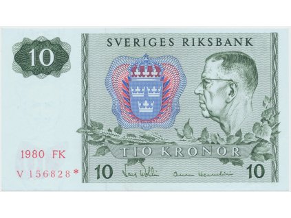 Švédsko, 10 Kronor 1980, náhradní série *, P.52r3