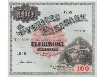 50533 50533 svedsko 100 kronor 1958 p 45d