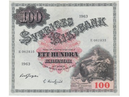 Švédsko, 100 Kronor 1963, P.48e