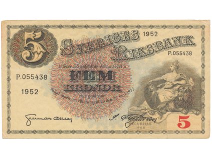 50554 50554 svedsko 5 kronor 1952 p 33ai