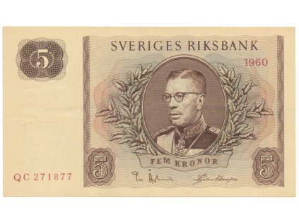 Švédsko, 5 Kronor 1954-1961, P.42a-f