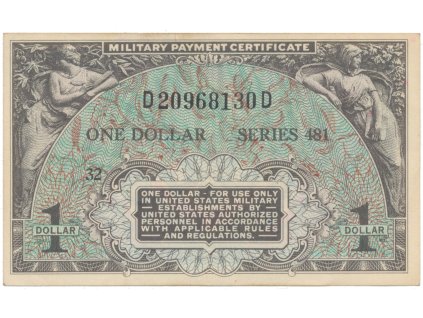 50638 usa vojenske vydani mpc 1 dollar 1951 1954 p m26