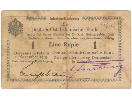 50659 50659 nemecka vychodni afrika 1 rupie 1 11 1915 serie t r 916m