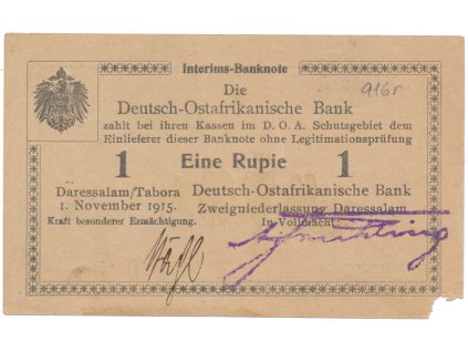 50668 50668 nemecka vychodni afrika 1 rupie 1 11 1915 serie b2 vodotisk r 916r