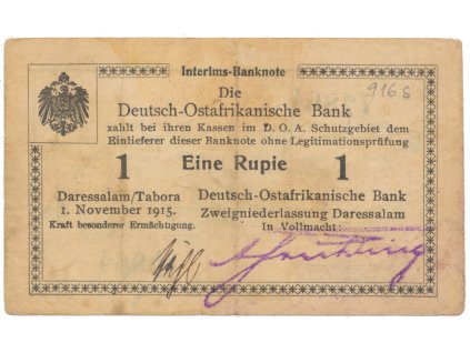 Německá Východní Afrika, 1 Rupie 1. 11. 1915, série C2, R.916s