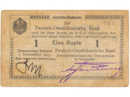 50674 50674 nemecka vychodni afrika 1 rupie 1 11 1915 serie c2 vzacnejsi podpis r 916s
