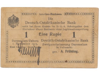 Německá Východní Afrika, 1 Rupie 1. 11. 1915, série G, R.918e