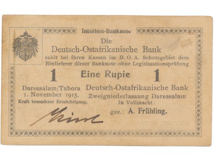 Německá Východní Afrika, 1 Rupie 1. 11. 1915, série F, R.918c