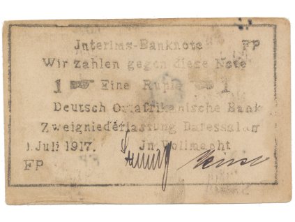 50746 50746 nemecka vychodni afrika 1 rupie 1 7 1917 vodotisk no r 936d